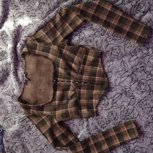 Long sleeve xs Brown plaid shirt